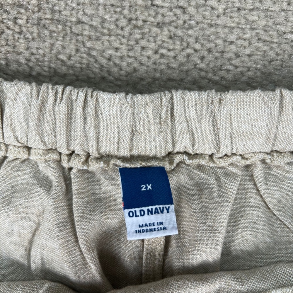 Old Navy Womens 2X Linen Blend Wrap Skort Beige Neutral Coastal‎ Summer Casual - Picture 3 of 10